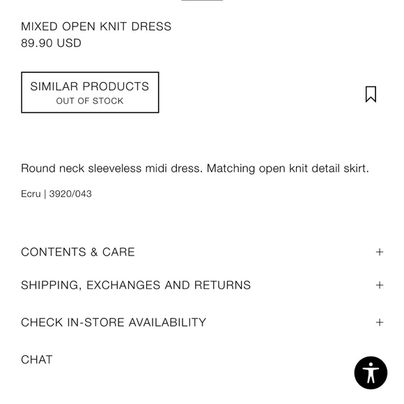 Zara MIXED OPEN KNIT DRESS - Picture 2 of 6